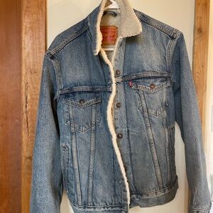 Levi's Blue Denim Sherpa Jacket